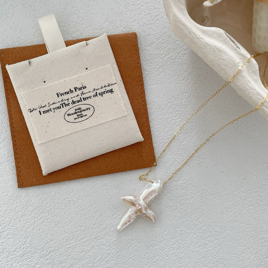 Cross-Shaped Baroque Freshwater Pearl Necklace