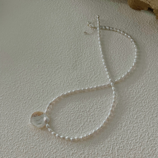 4-5mm Rice-Shaped & Petal-Shaped Baroque Freshwater Pearl Necklace