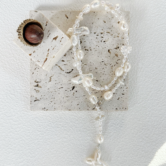 Cross-Shape Baroque Freshwater Pearl 'Scattered Starlight' Necklace