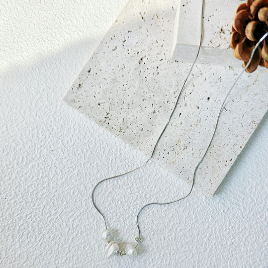 8-10mm Natural Saltwater Keshi Pearl 'Sense of Order' Necklace