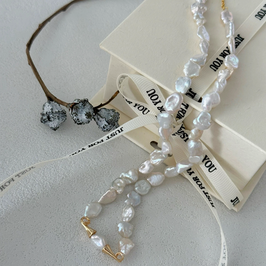8-10mm Baroque Freshwater Pearl Trumpet Necklace
