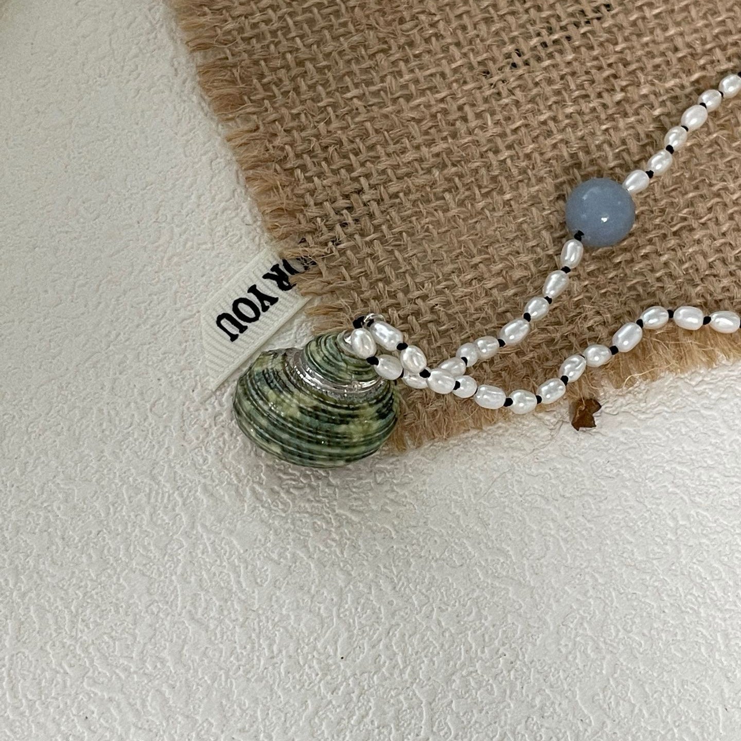 3mm Rice-Shaped Baroque Freshwater Conch Pendant