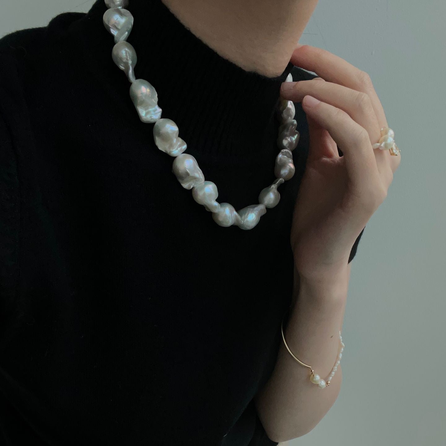22-24mm Baroque Freshwater Pearl 'Galaxy Star Falls' Necklace