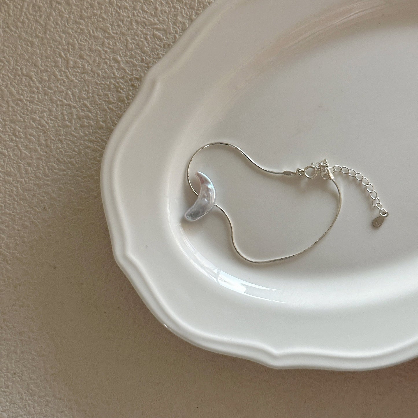 Moon-Shaped Baroque Freshwater Pearl Bracelet